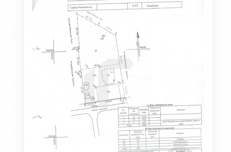 Gradistea, teren si constructie pe malul lacului Caldarusani.